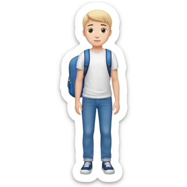 university student full body boy sticker