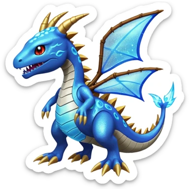 elemental sparkly sparky woody deadly cybernetic spooky Kingdra-Terrakion-Trevenant-Pokémon-Fakémon-hybrid-creature sticker