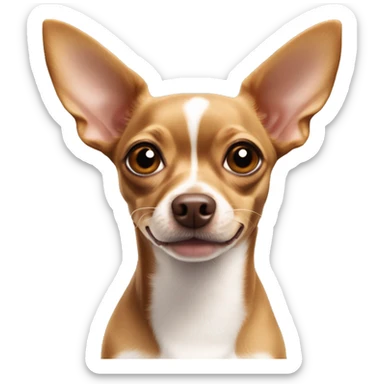  brown and white chihuahua min pin mix with big ears sticker