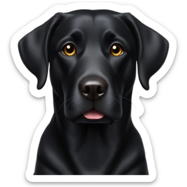 Senior Black lab round head tiny eyes small tongue sticker