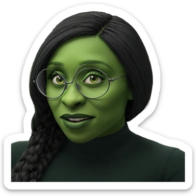 green skinned girl portrait sticker