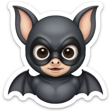 cute baby bat with mask sticker
