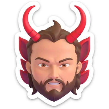 Leonardo DiCaprio with devil horns and demonic features sticker