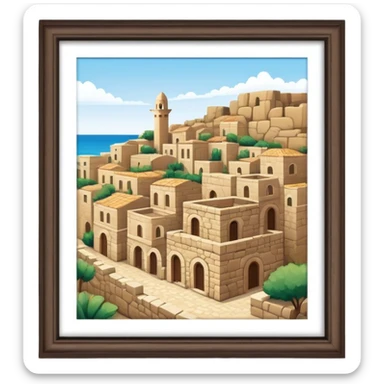 Byblos Old City Landmark Emoji – Portraying the historic stone houses, narrow streets, and Phoenician ruins. sticker
