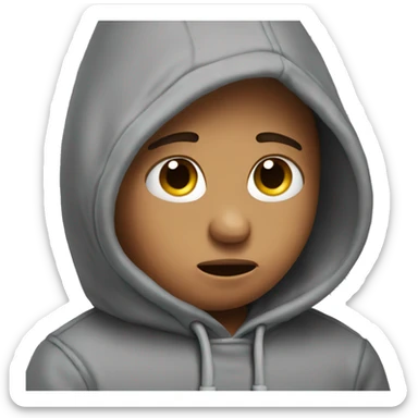 Emoji crying with heart eyes in a hoodie sticker