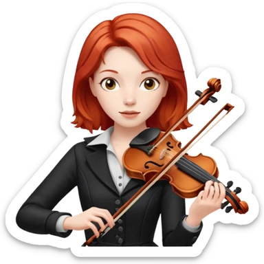 RED HAIR  FEMALE VIOLINIST sticker