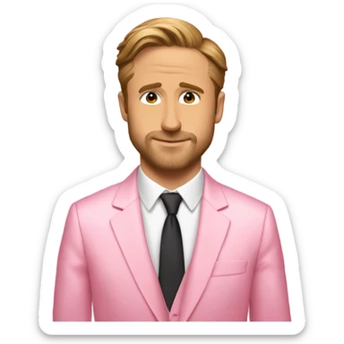 Ryan Gossling in pink suit  sticker