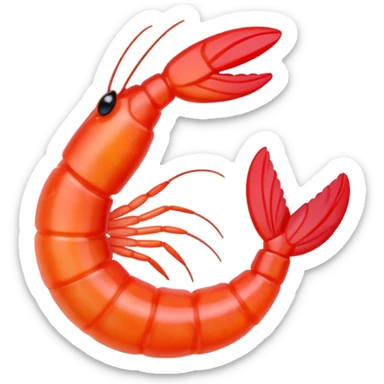 Shrimp made from candy sticker