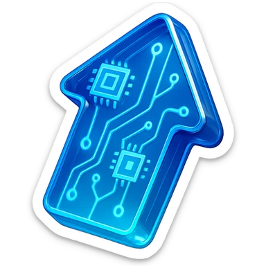 digitalization with futuristic and shiny glossy circuit style sticker