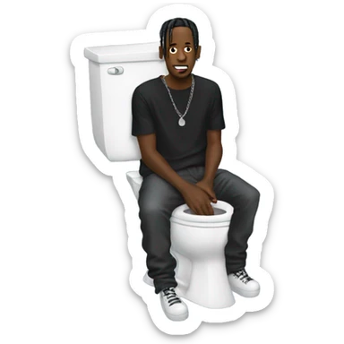 Travis Scott holding a toilet sticker