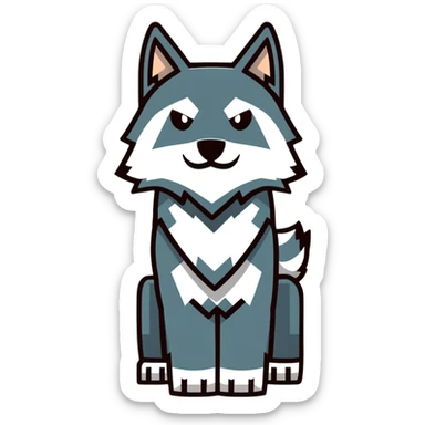 Minecraft square wolf sticker