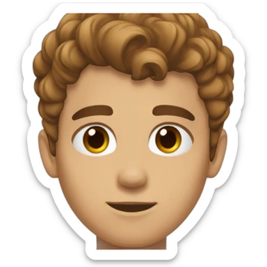 Adolescent garçon cheveux brun yeux brun sticker