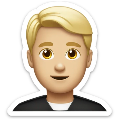 blond Vicar wearing black shirt and dog collar standing sticker