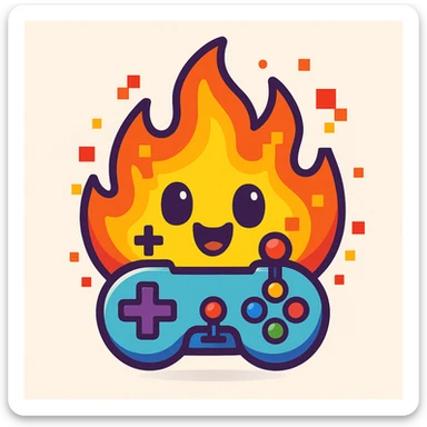 gaming themed fire emoji sticker