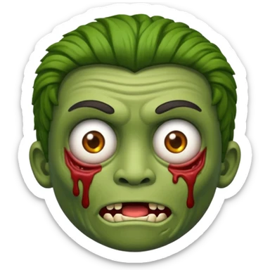 Faça um emoji de zombie menino com cabelo cacheado sticker