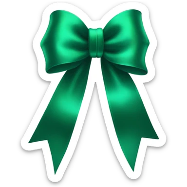 Emerald green bow sticker