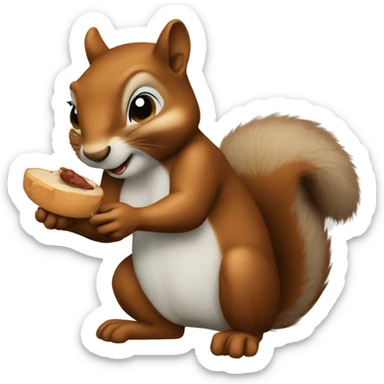 Squirrel eating sticker