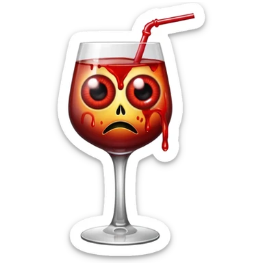 Killer Cocktail glass with blood liquid drink and eyeballs in it  sticker