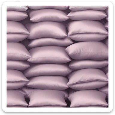 Satin Pillows neatly stacked together  sticker