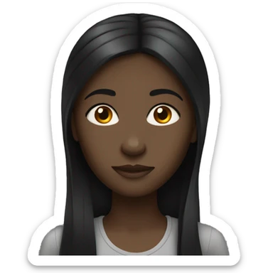 dark-skinned girl with long straight black hair sticker