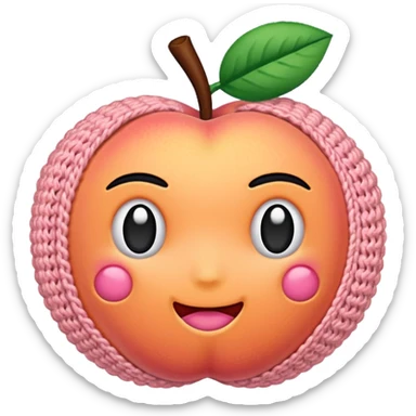 crochet single stitch (it has a color like a peach-pinky sunset) sticker