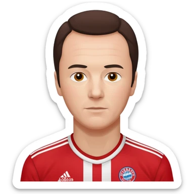 FC Bayern Munich Franz Beckenbauer, young and in an older school buyer Munich top with the white and red stripes sticker