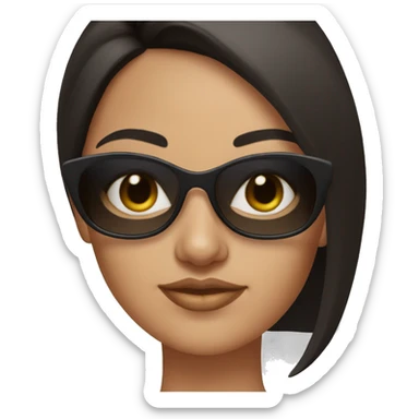 Armenian brunette girl with cat eye sunglasses  sticker