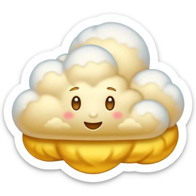 Nube voladora dorada sticker