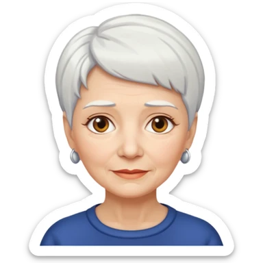 Older woman with short white hair sticker
