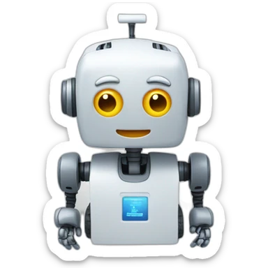 Tax accounting with friendly robot head sticker