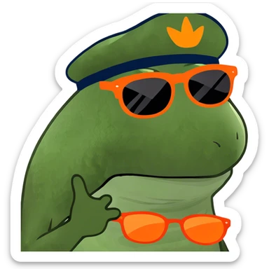 Funny orange man sticker