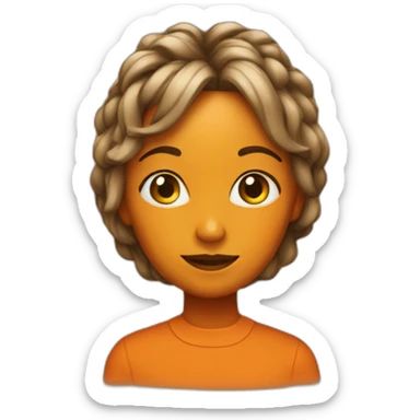 orange girl whith create minds sticker