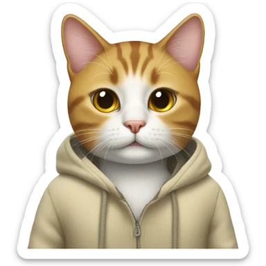 Cat with clothes on sticker