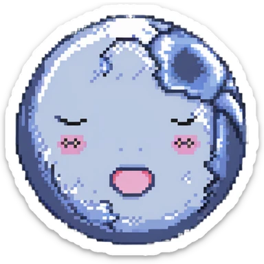 full moon with sleepy face, closed eyes and small z's floating sticker