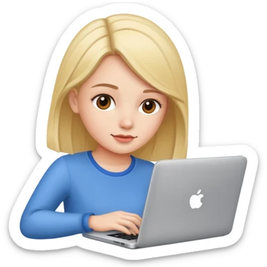 girl with laptop. sticker