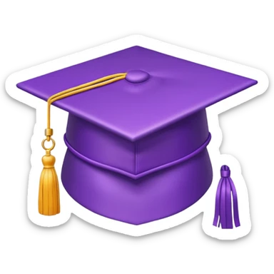 purple graduation hat 3d emoji sticker