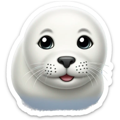 Cute white seal sticker