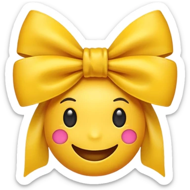 Normal emoji that is preppy and have a bow sticker