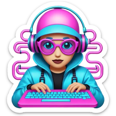 devops cyberpunk vaporwave hacker themed emoji pack sticker