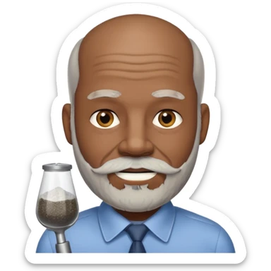 Balding old-middle-aged black office man I.T. Supervisor sticker