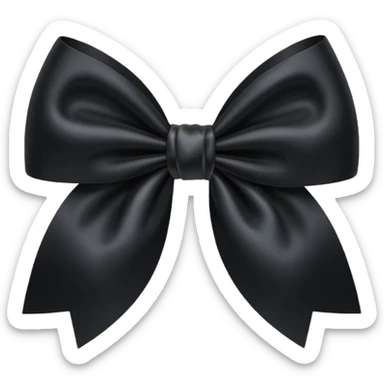 Black bow copy emoji sticker