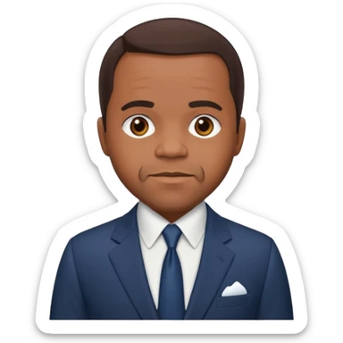 Berry Gordy with dark brown hair sticker