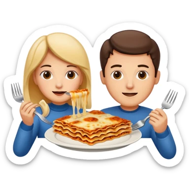 me and my boyfriend with lasagna sticker