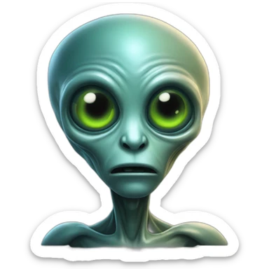 Alien coming from 0's and 1's bit  sticker