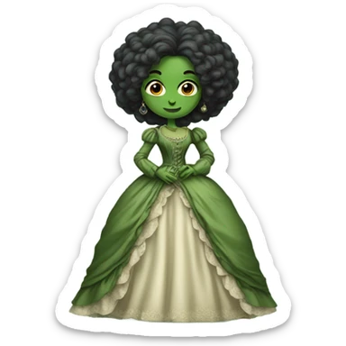 green woman galora in Victorian dress elegant, full body sticker