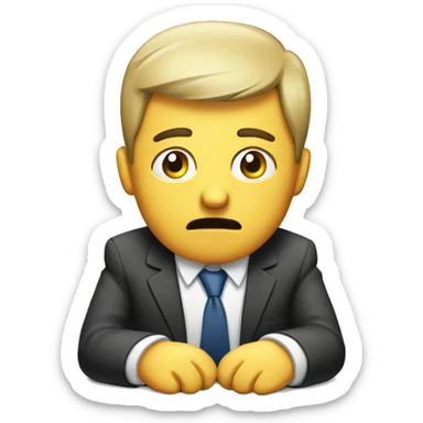 stressed business man waiting for call sticker