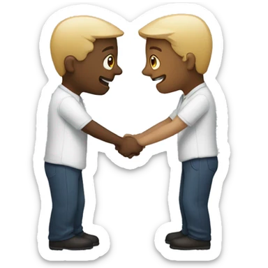two people becoming partners sticker