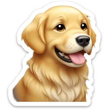 Size: 300px chibi golden retriever drooling emote sticker