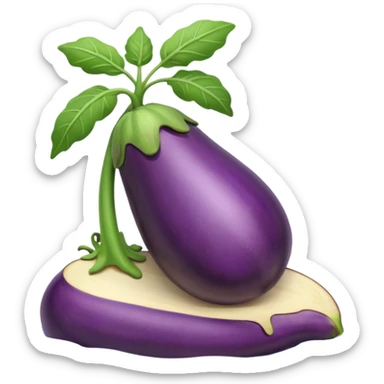 An eggplant on an island sticker
