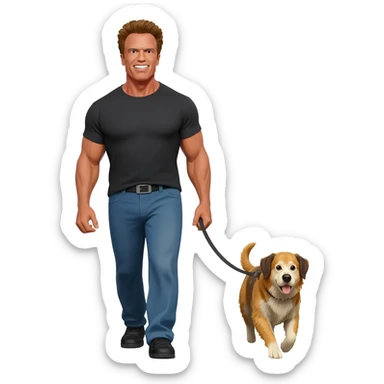 Arnold Schwarzenegger take out his dog sticker